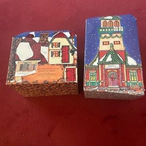 Dept. 56 Vintage 90’s North Pole Series Santa’s Workshop & Tower Ornaments